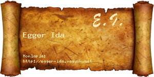 Egger Ida névjegykártya